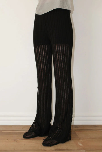 SIDE BUTTON SHEER PANTS